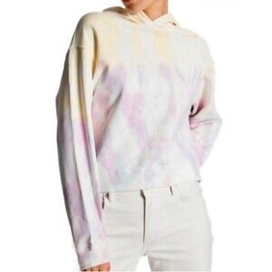 Allsaints Pippa Tie Dye Hoodie Lilac Yellow Size 4 NWT
